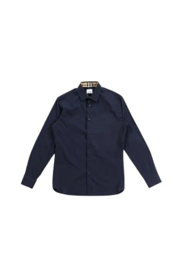 Navy Stretch Cotton Shirt - Sherfield