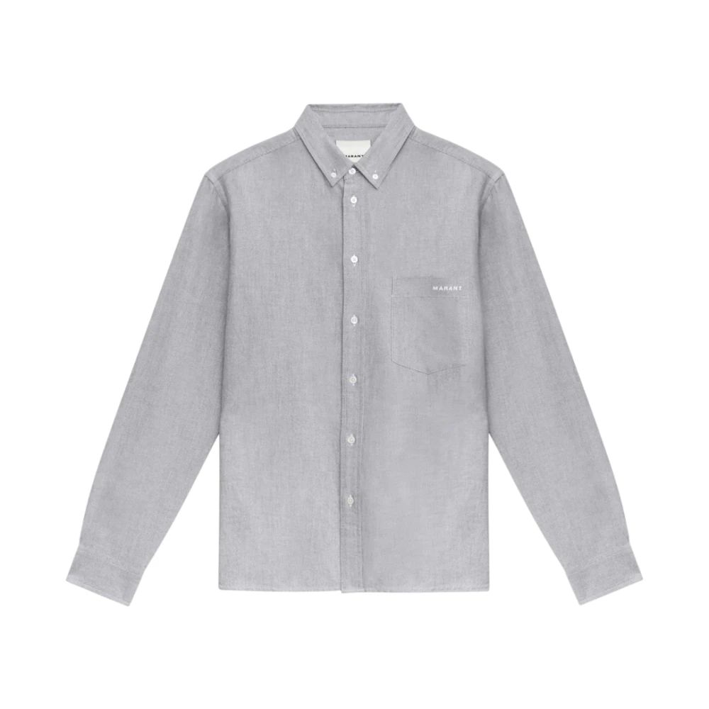 Isabel marant Antraciet Katoenen Overhemd met Logo Gray Heren
