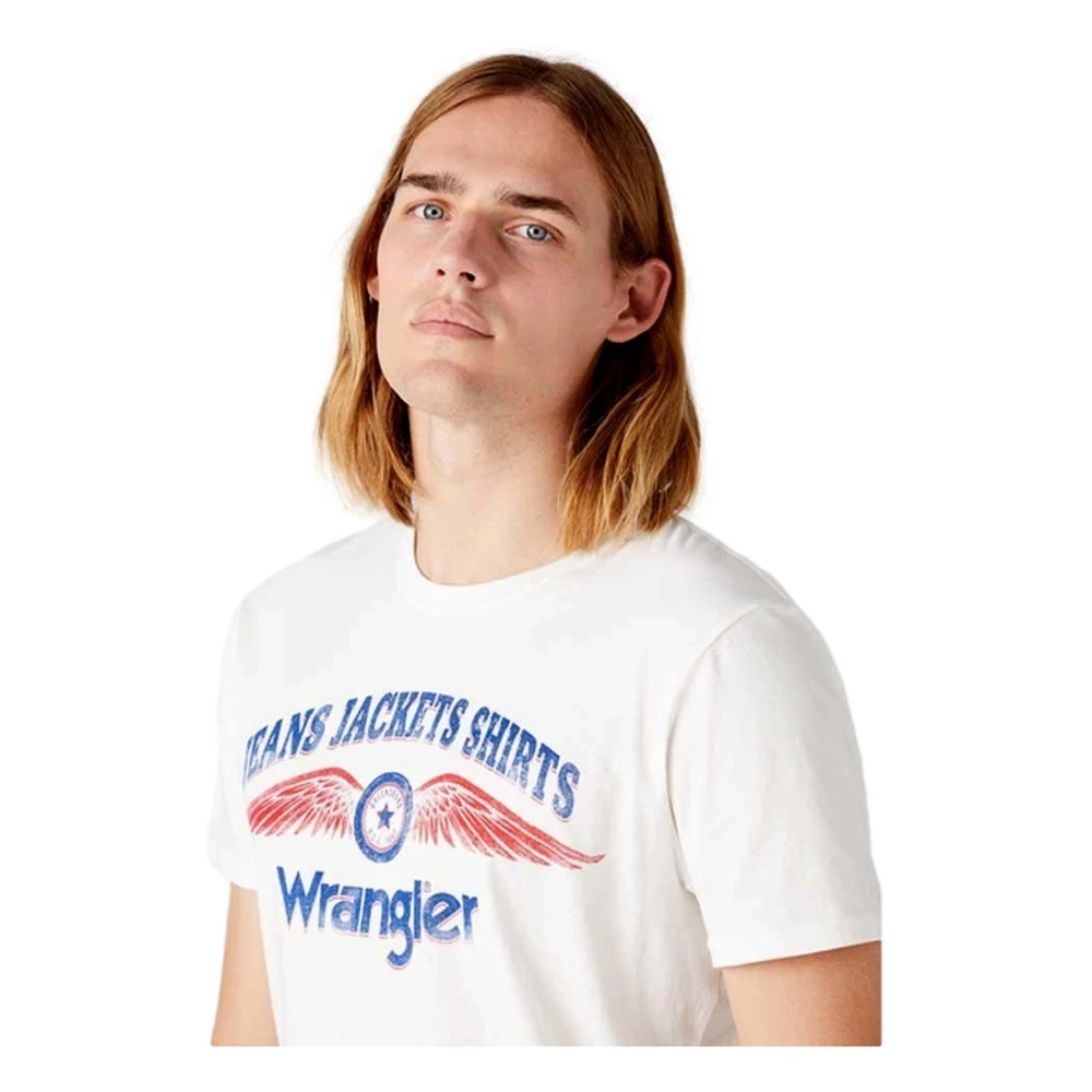 Wrangler T-shirt White Heren