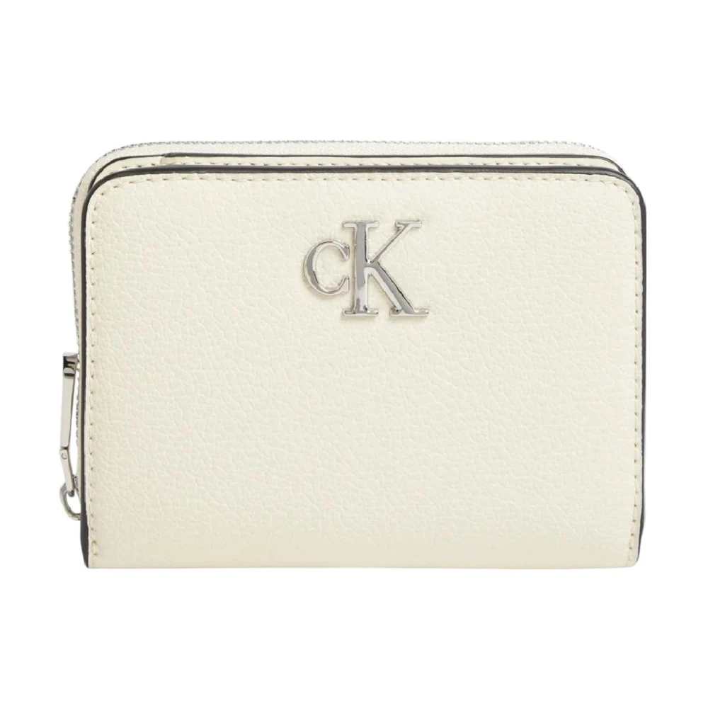 Calvin Klein Women's Beige Minimal Monogram Wallet & Cardholder