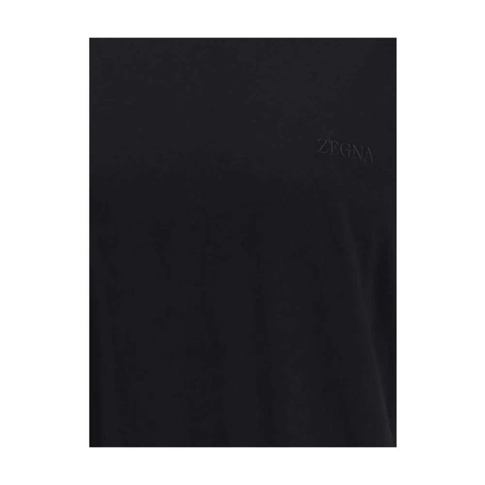 Ermenegildo Zegna Monogram Minimalist Katoenen T-shirt Black Heren