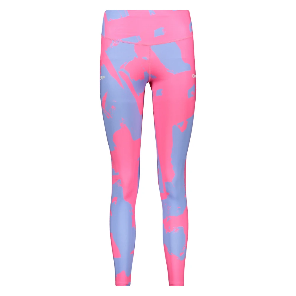 Off White Mönstrade leggings med frontlogo tryck Pink, Dam