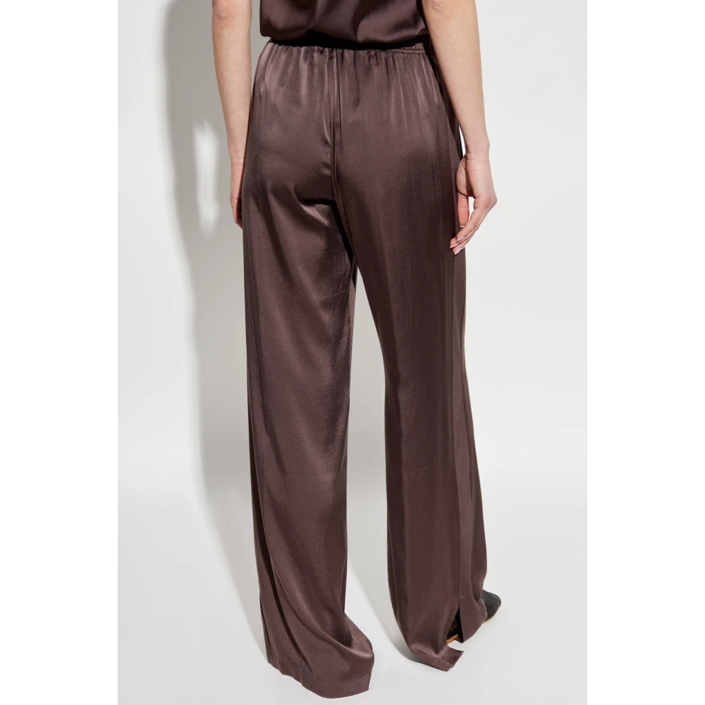Forte Zijden losvallende broek Brown Dames