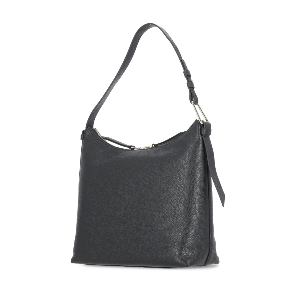 Coccinelle Zwarte leren schoudertas met handvat Black Dames