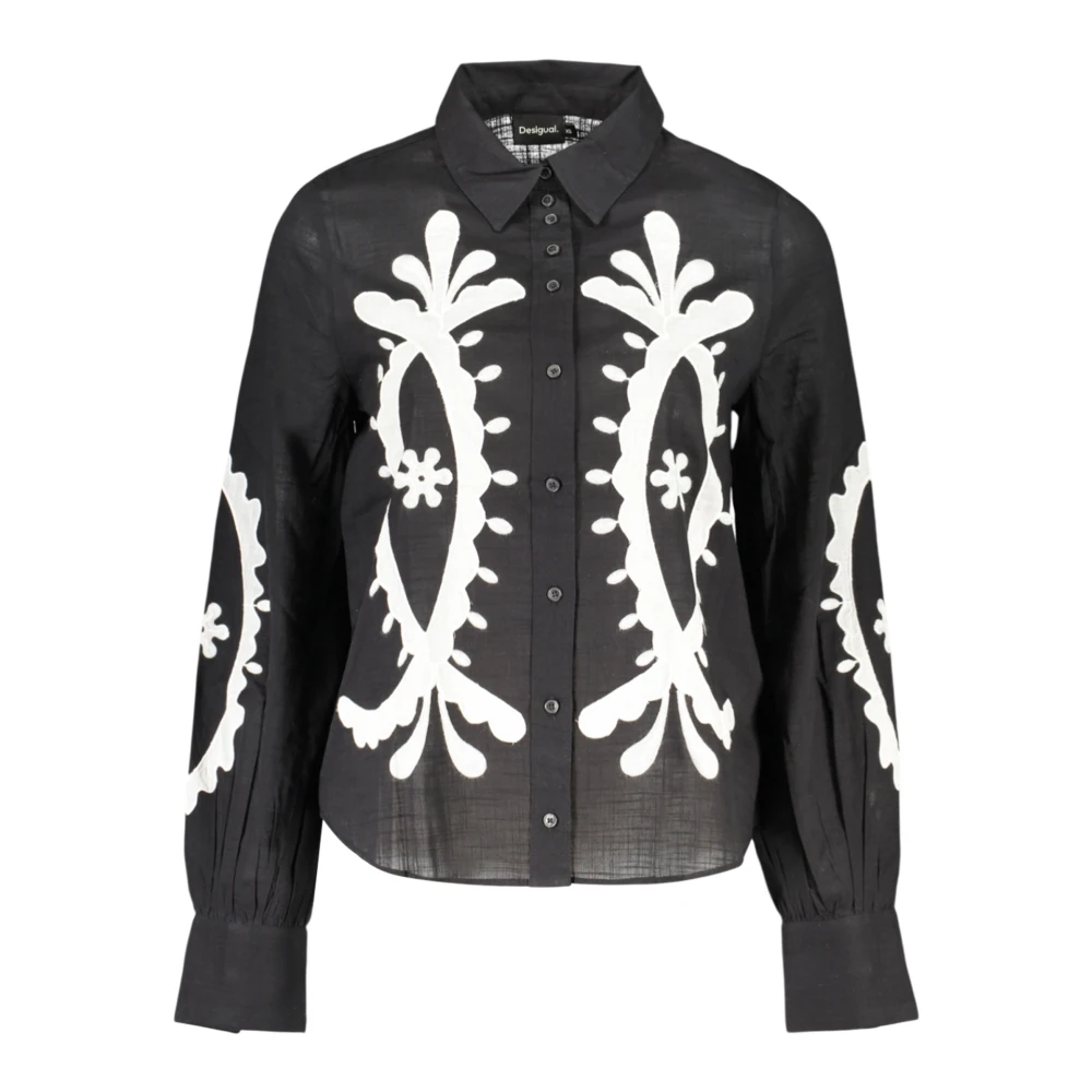 Desigual Women's Black Flora Long-Sleeved Shirt