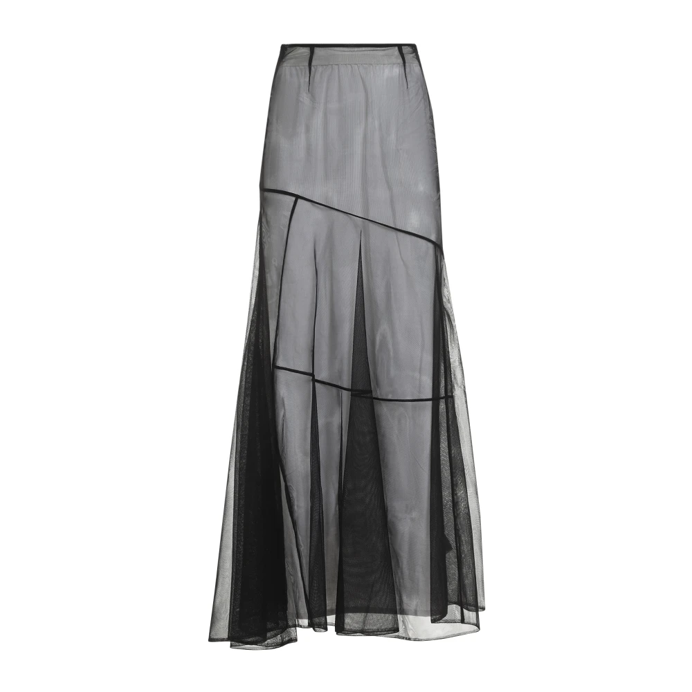 Simone Rocha Zwarte Doorschijnende Schuine Rok Black Dames