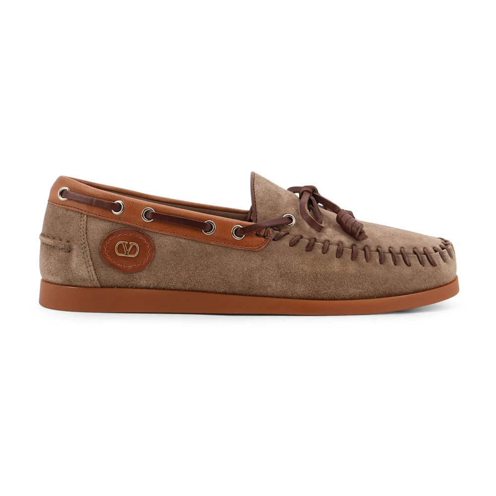 Valentino Garavani Brown Boat Shoes, Male, 7 Uk, Palm Avenue Moccasins