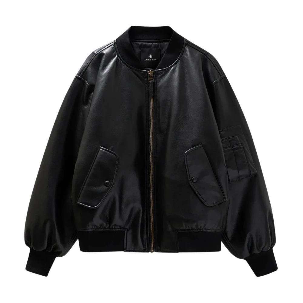 Anine Bing Women's Black Leon Bomber Jacket - Bomber Jackets - M - Jackets