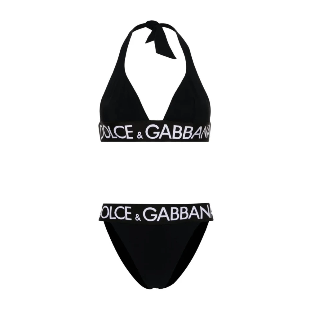 Dolce & Gabbana Logoed Polyamide Bikini Black Dames