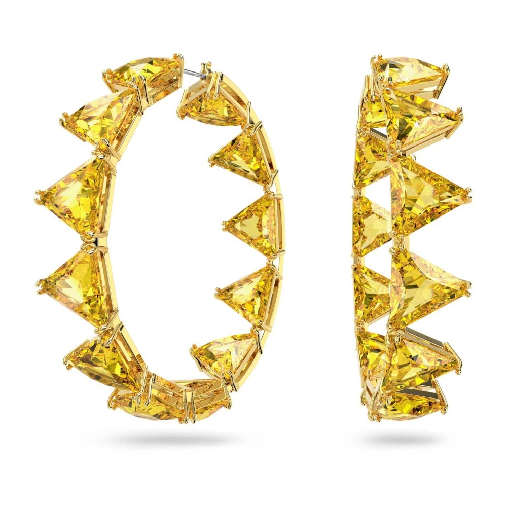 Swarovski Women's Yellow Trilliant Cut Creole Earrings - Earrings - One Size - Accessories