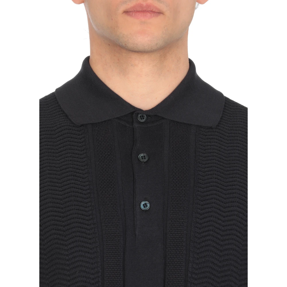 BRUNELLO CUCINELLI Blauw Katoenen Poloshirt voor Mannen Blue Heren