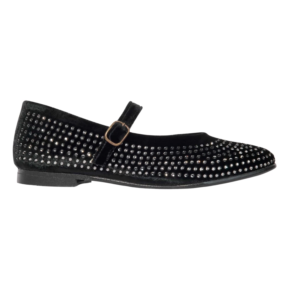 Andanines Girls Black Kids Ballerina Shoes, 29 Eu, Diamante Shoes