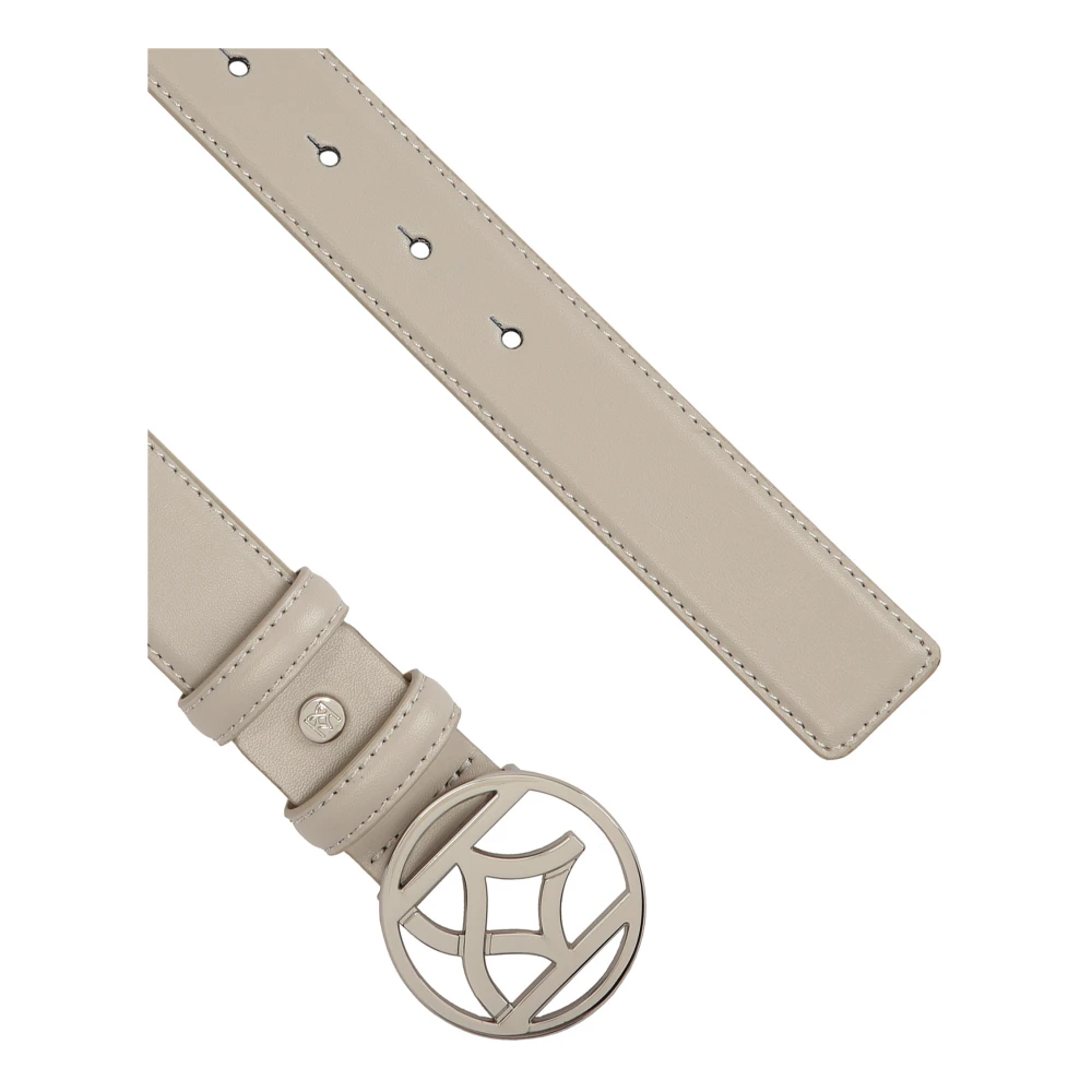 Kazar Grijze leren riem met ronde gesp Gray Dames