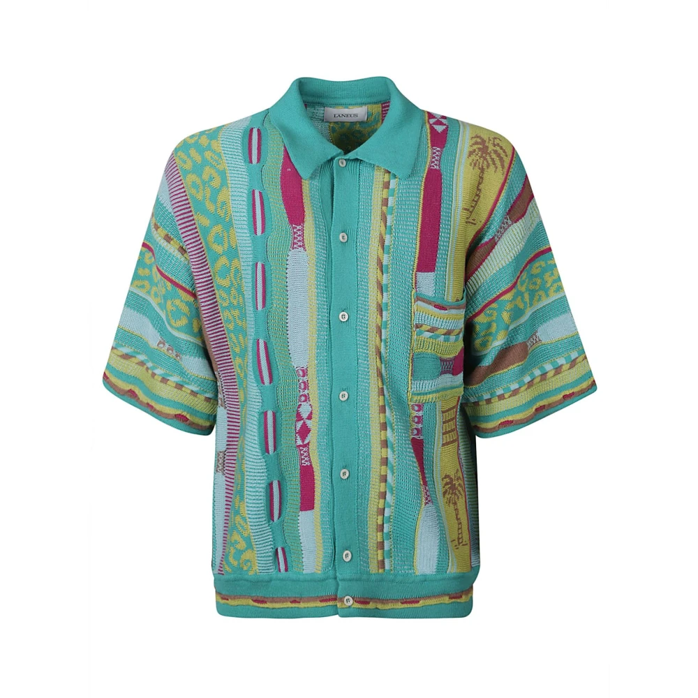Laneus Jacquard Polo Shirt voor Mannen Multicolor Heren
