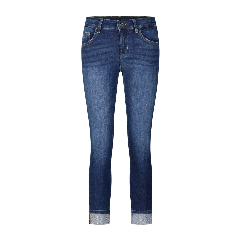 Liu Jo Skinny Jeans Monroe met Strass Stenen Blue Dames