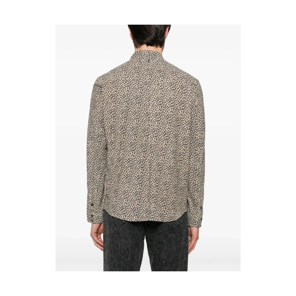 Salvatore Santoro Beige Leren Jas Klassieke Kraag Multicolor Heren