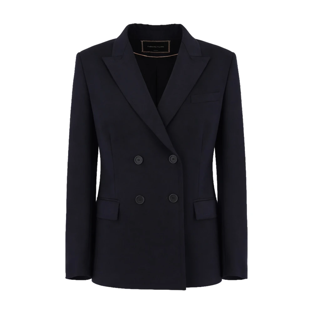 Fabiana Filippi Blue Double-Breasted Blazer - Female - Blazers - S - Jackets