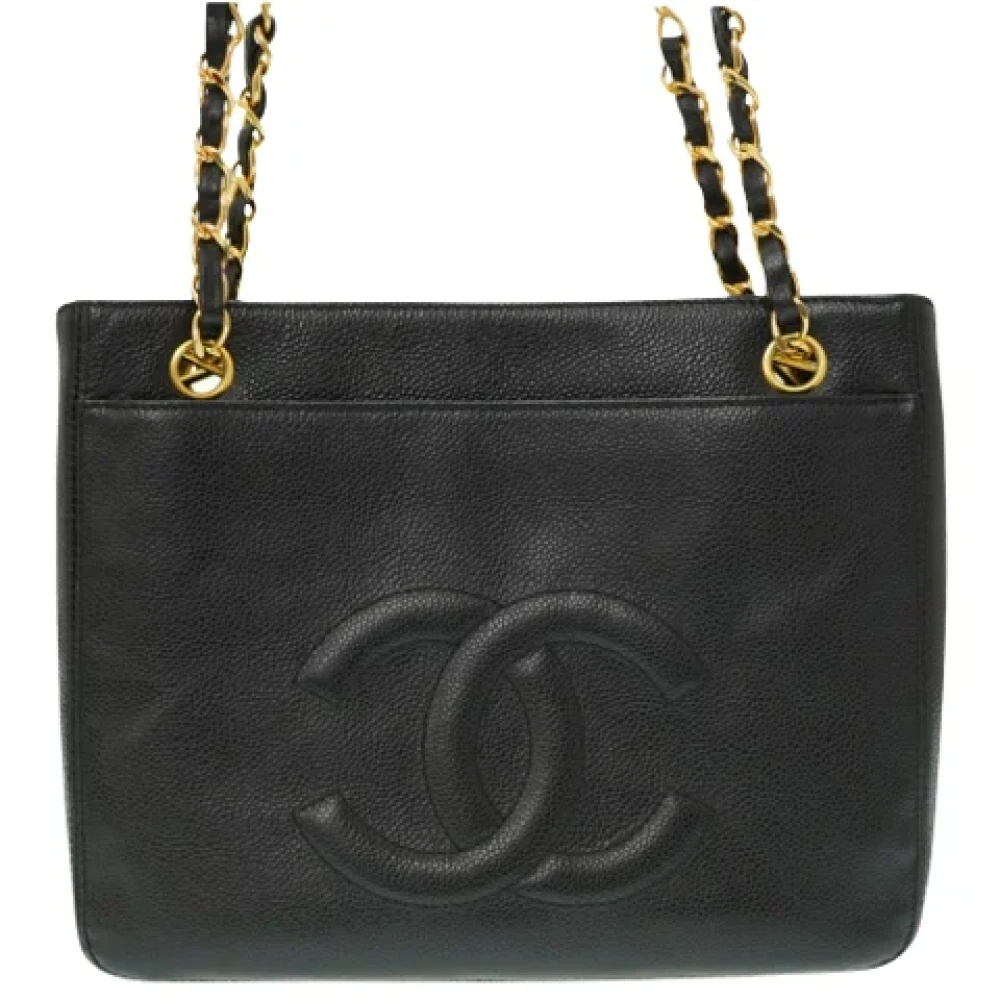 Chanel Vintage Pre-owned Leather shoppers Black Dames