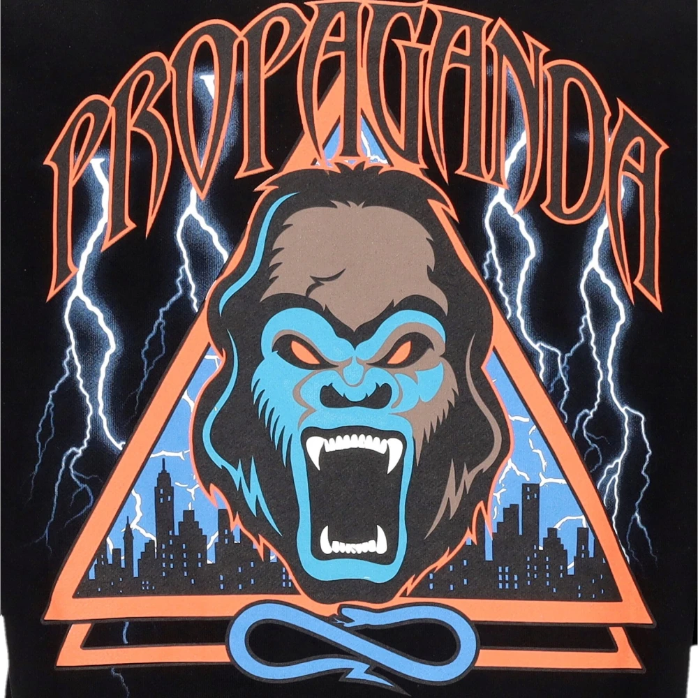 Propaganda Triangle Gorilla Short Hoodie Zwart Black Heren