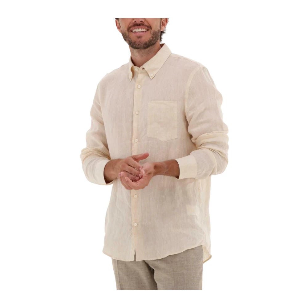 Tiger Of Sweden Linnen Casual Overhemd Sankt 2005 Creme Beige Heren