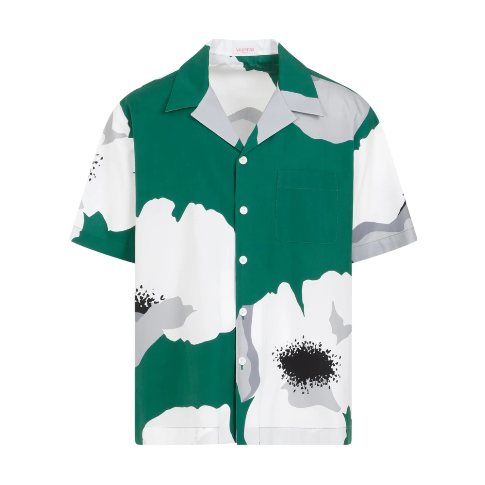 Valentino Katoenen Shirt Smeraldo Grigio Multicolor Heren