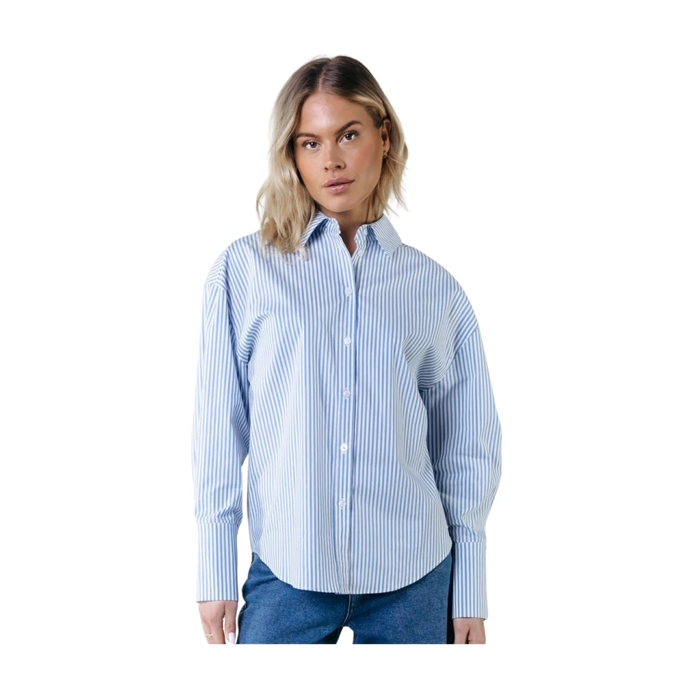 Colourful Rebel Gestreepte Talia Blouse Blue Dames