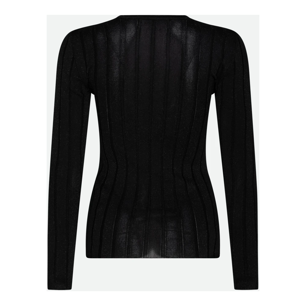 Circus Hotel Zwarte longsleeve top met cut-out details Black Dames