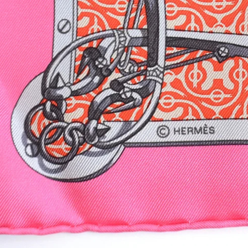 Hermès Vintage Pre-owned Canvas scarves Pink Dames