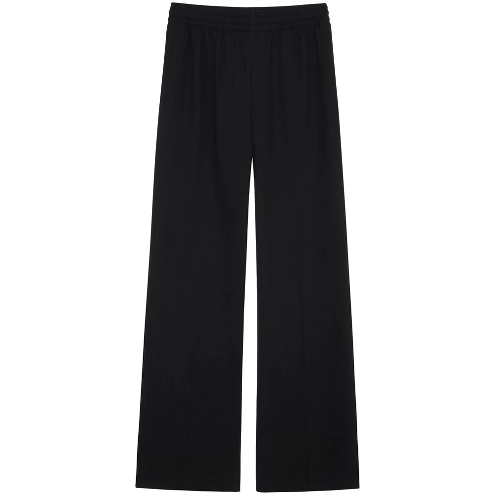 Anine Bing Zwarte Plooi Detail Hoge Taille Broek Black Dames