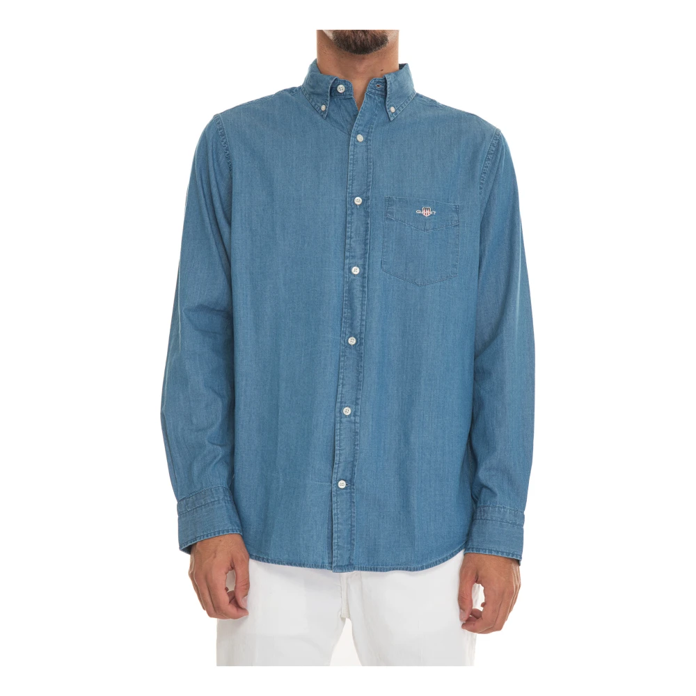 Gant Casual overhemd met knoopsluiting Blue Heren