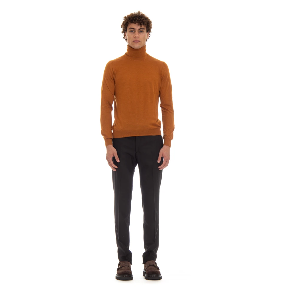 Tagliatore Oranje Wol Zijde Trui Orange Heren