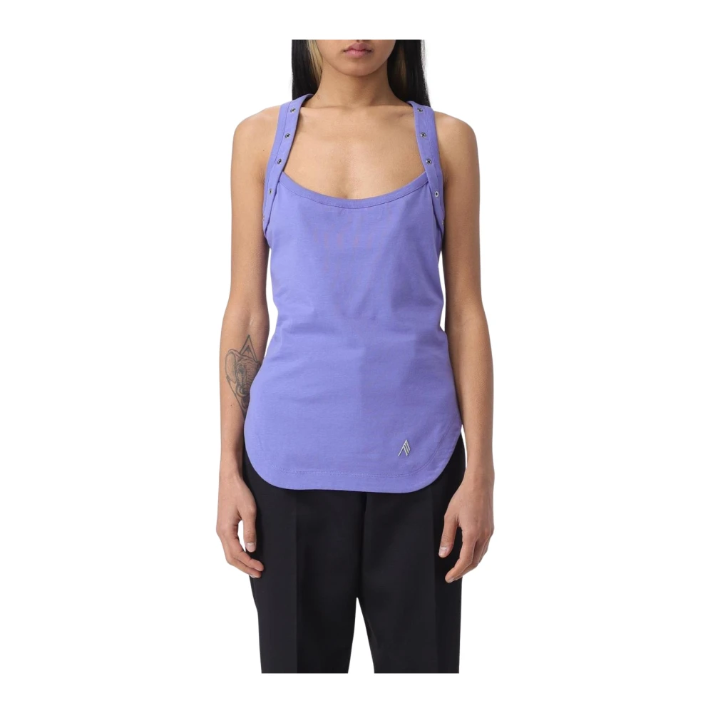 The Attico Purple Sleeveless Tops, Female, M, Racerback Tank Top