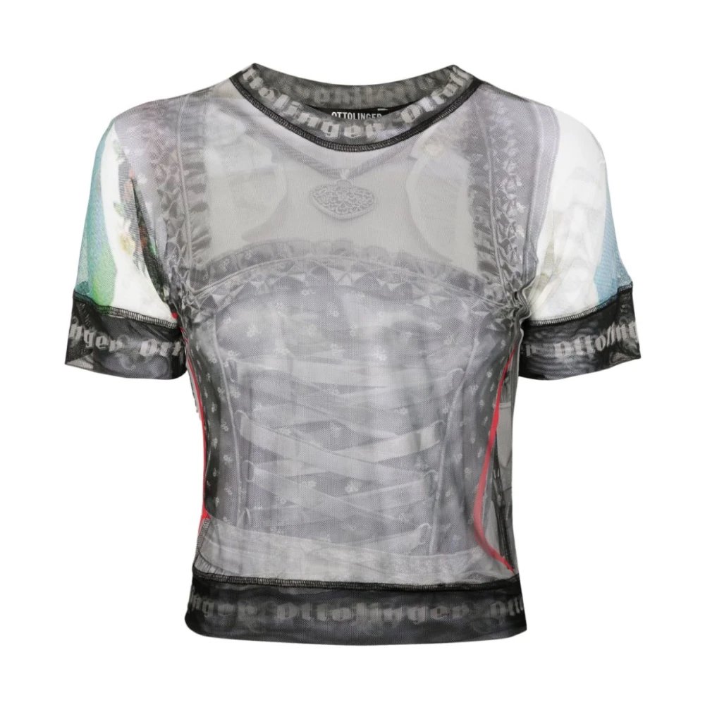 Ottolinger Grafische Print Mesh Crew Neck T-shirt Multicolor Dames