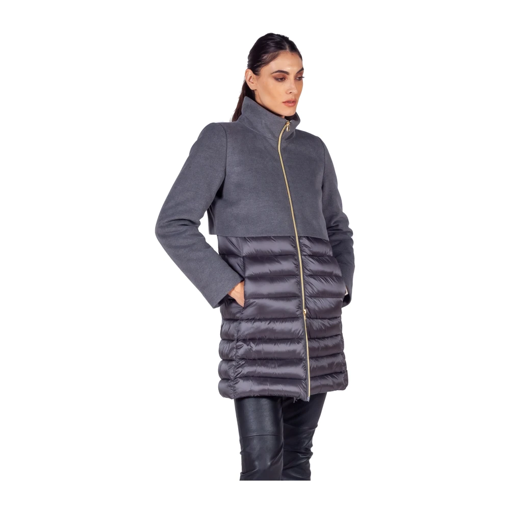 Emme DI Marella Grijze Dubbellaagse Gewatteerde Pufferjas Gray Dames