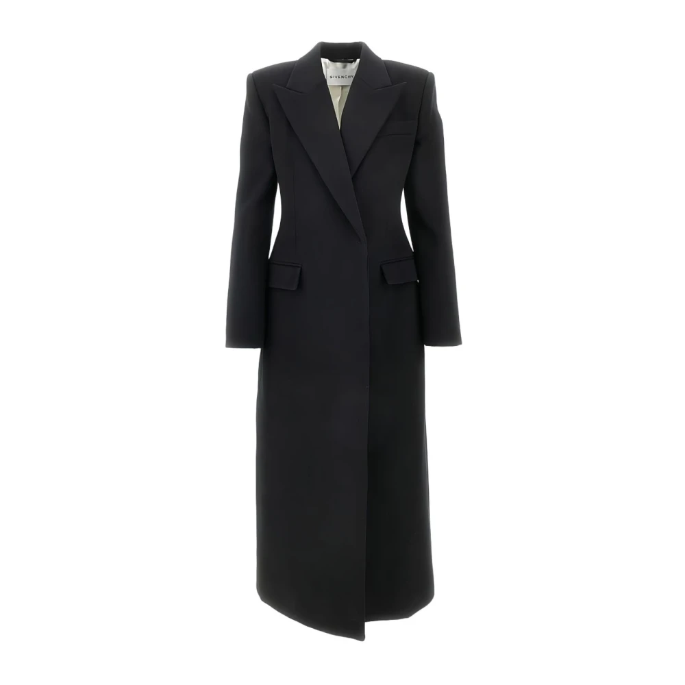 Givenchy Women's Black Double-Breasted Wool Coat