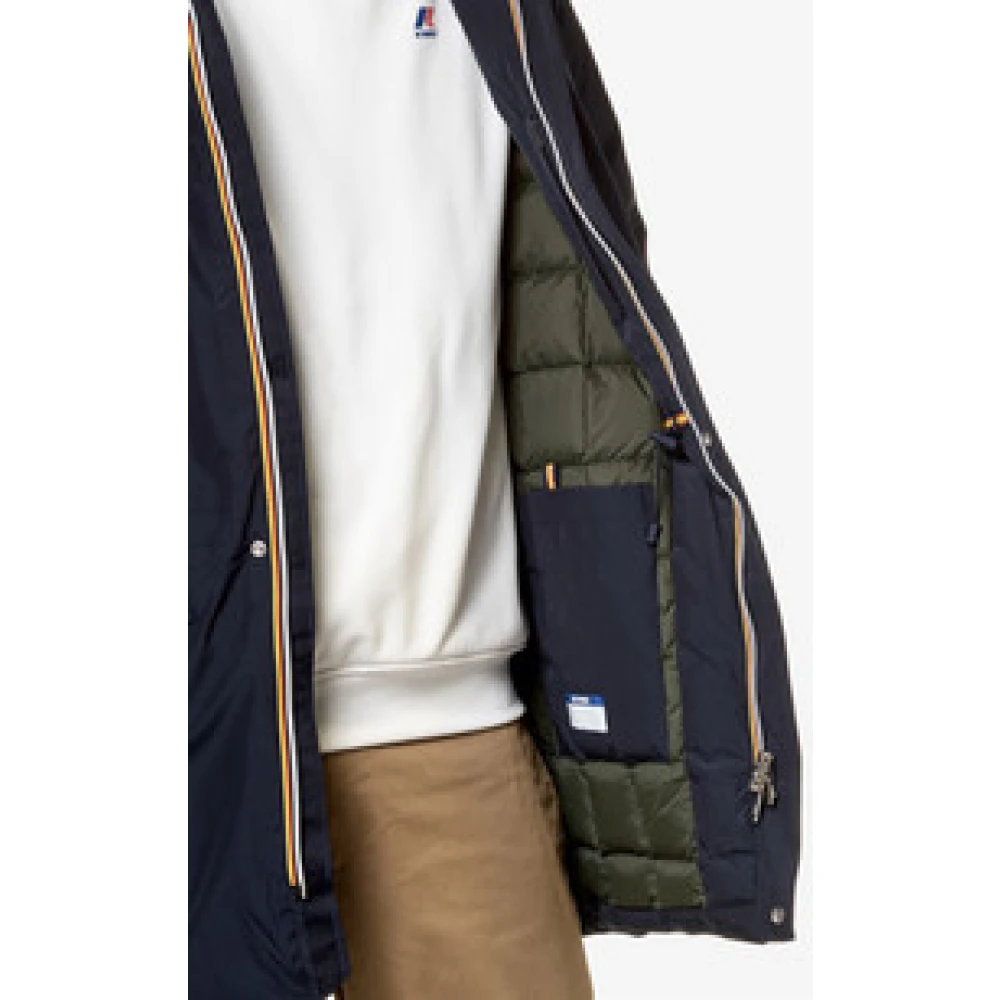 K-way Warme blauwe parka Jeremy model Blue Heren