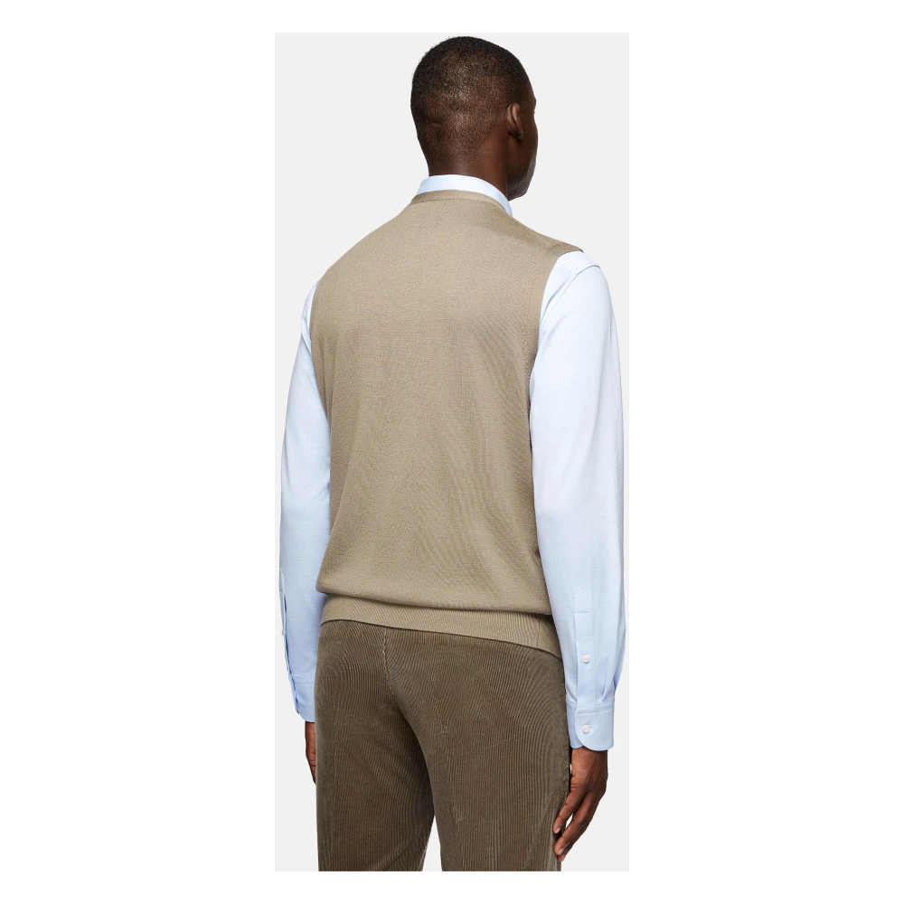 Boggi Milano Merino wollen Gilet 12 Gg Beige Heren
