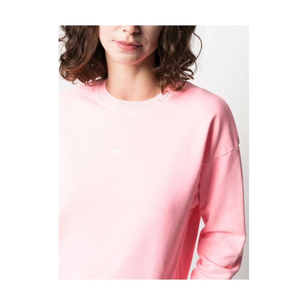 A.p.c. Steve Logo Sweatshirt Pink Dames