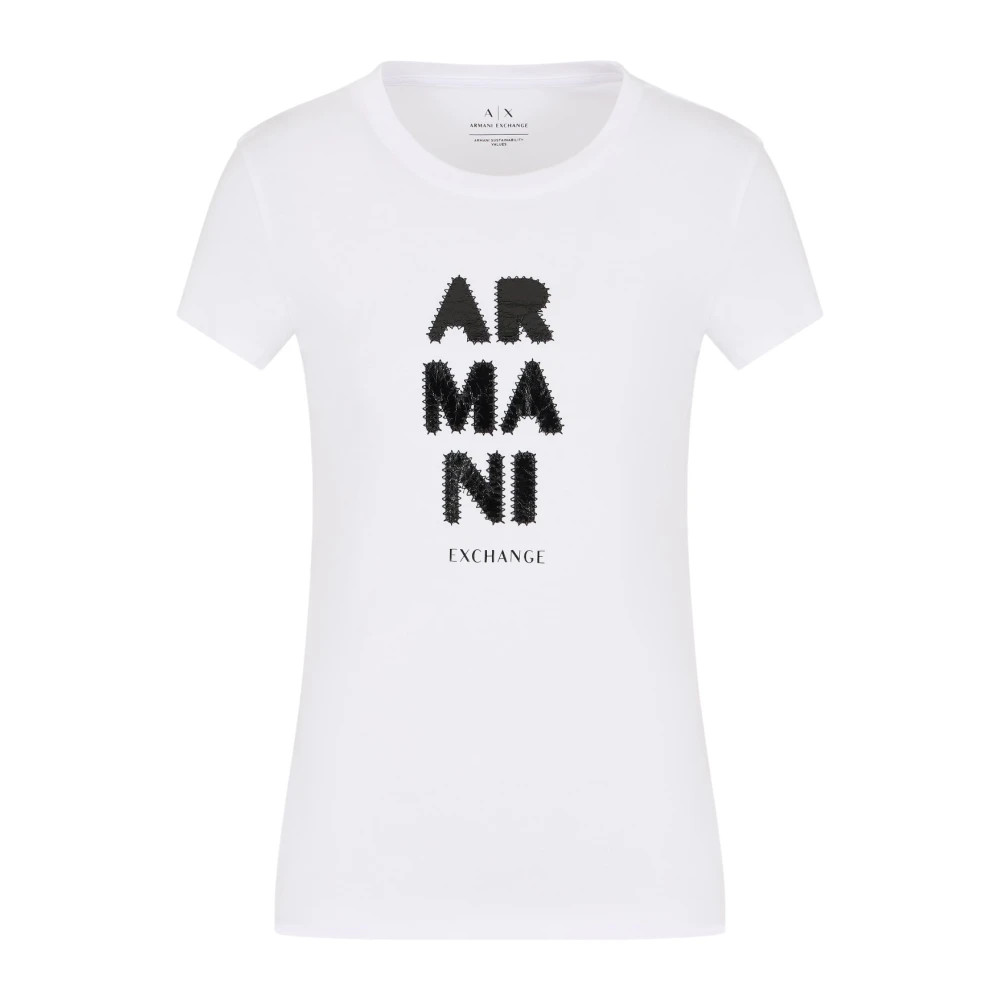 Armani Exchange Women's White Slim Fit T-Shirt - T-Shirts - L - Tops