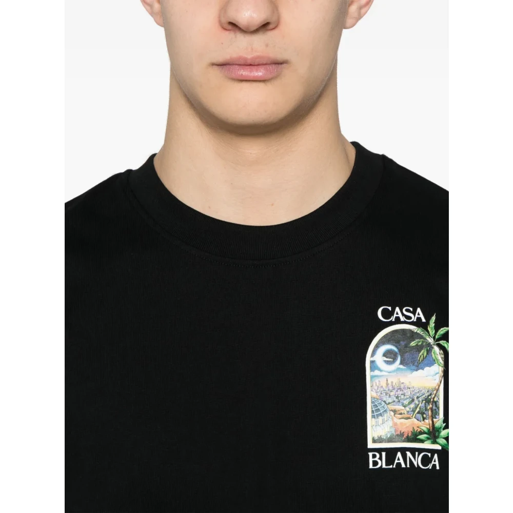 Casablanca Nacht Ronde Hals Korte Mouw T-shirt Black Heren