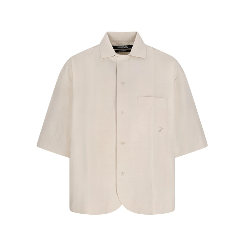 Jacquemus Beige Short Sleeve Shirts, Male, S, La Chemise Paysan
