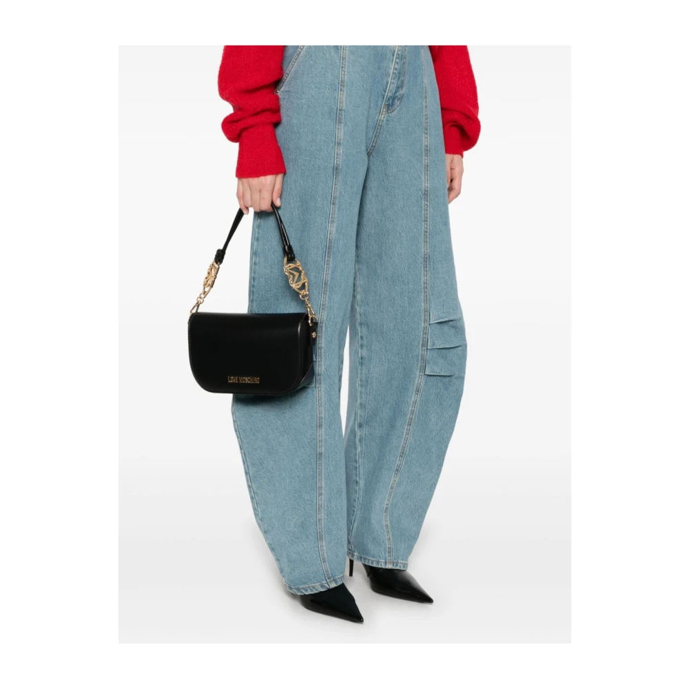 Love Moschino Zwarte schoudertas voor vrouwen Black Dames
