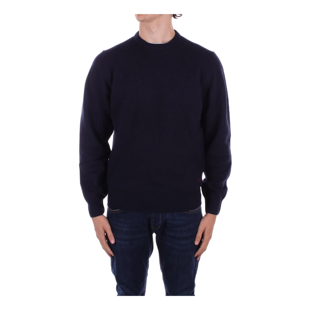 Barbour Blauwe Logo Front Sweater Blue Heren