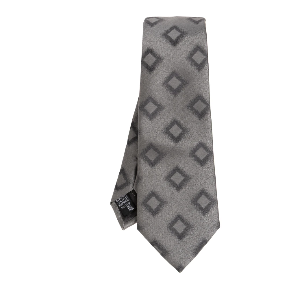 Giorgio Armani Mannelijk Grijs Accessoires Heren, One Size, Zijden Das