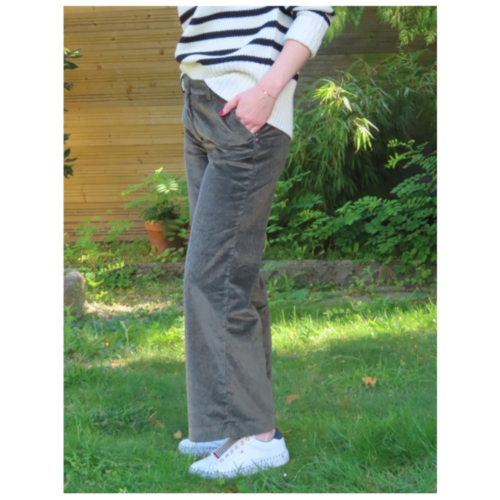 Mason's Wijde Corduroy Broek Green Dames