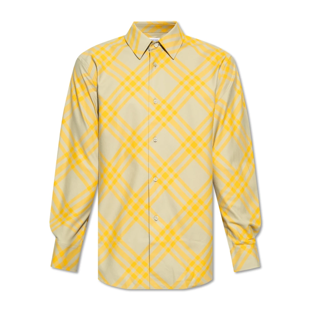 Burberry Skjorta av ekologisk bomull Yellow, Herr