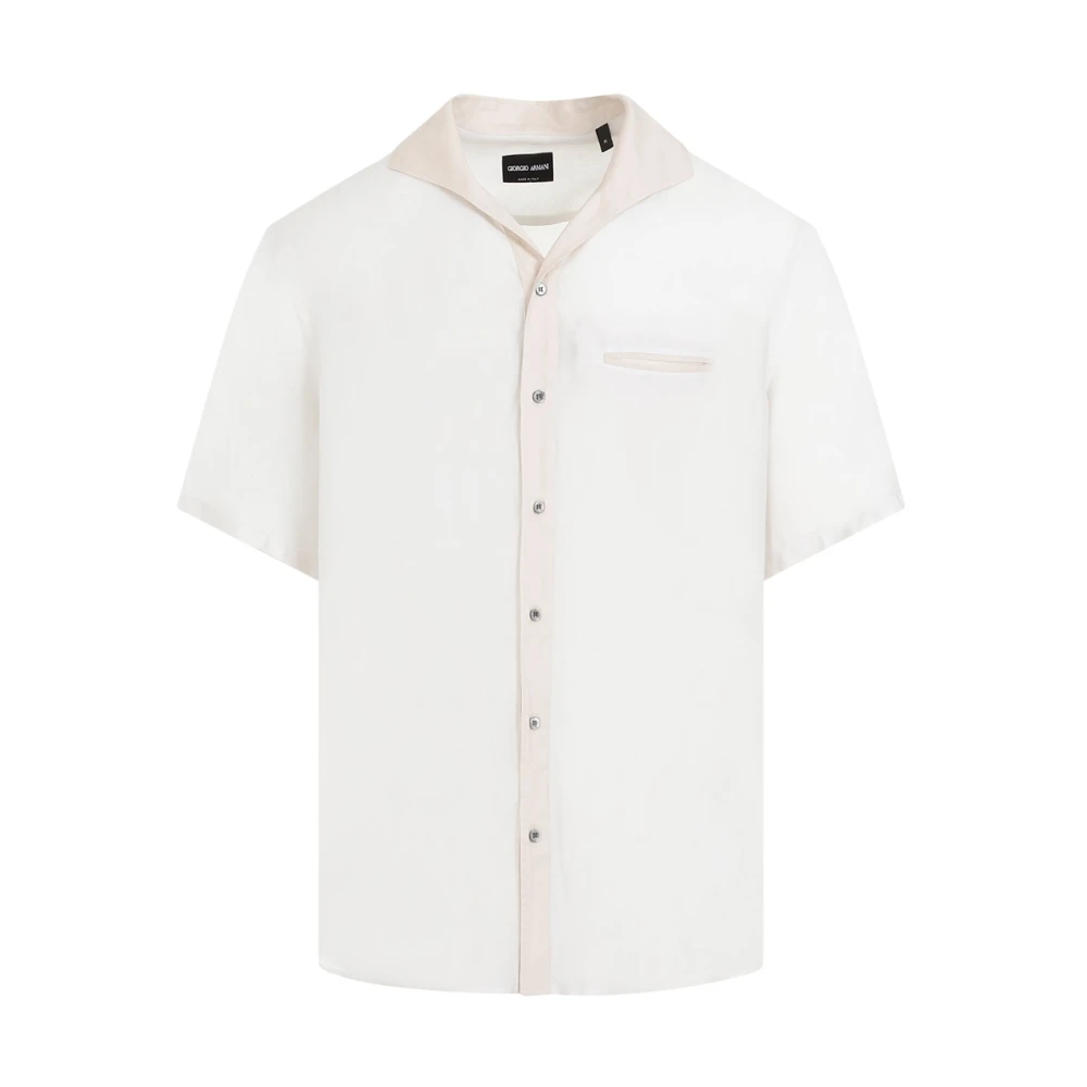 Giorgio Armani Witte Lyocell Shirt Ss24 White Heren