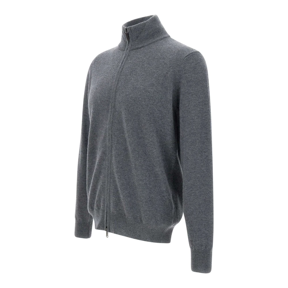 Kangra Merino Wol Vest Grijs Rits Sweater Gray Heren