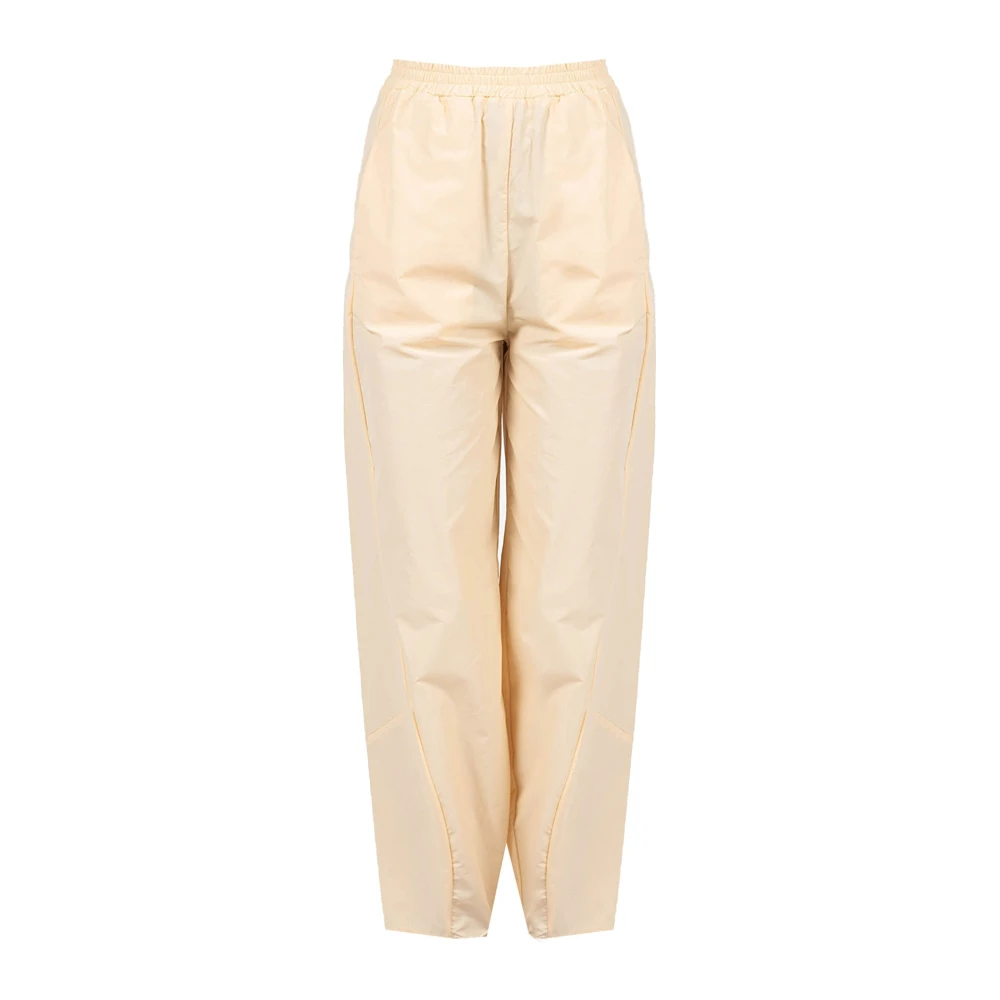 Patrizia Pepe Vrouw Beige Loose Fit High Waist Broek
