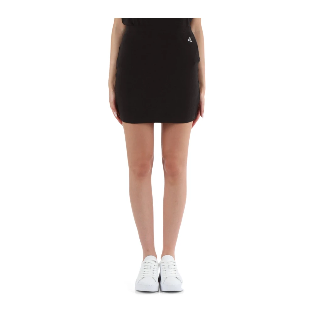 Calvin Klein Stretch Mini Rok Zwart Black Dames